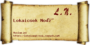 Lokaicsek Noé névjegykártya